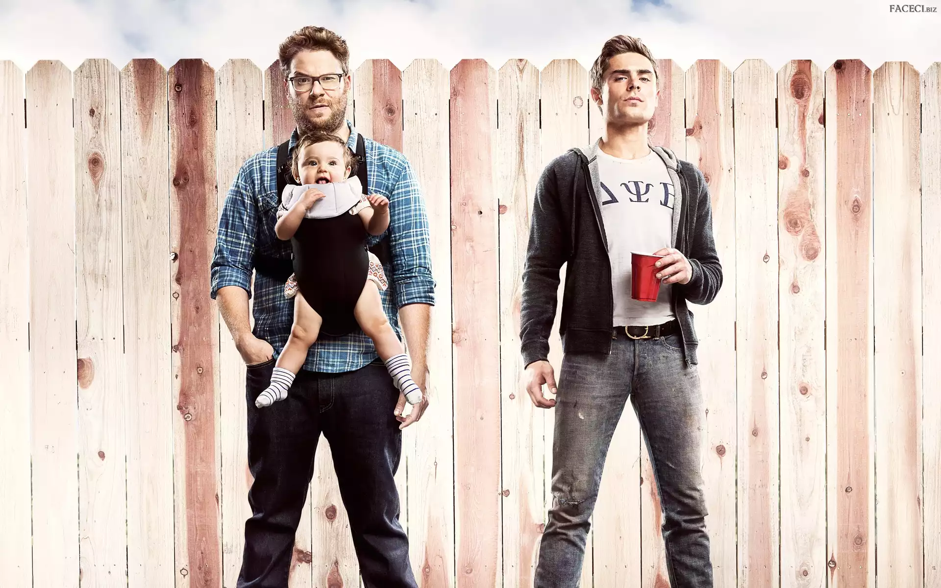 Mężczyźni, Płot, Dziecko, Film, Zac Efron, Seth Rogen, Neighbors, Sąsiedzi, Aktorzy