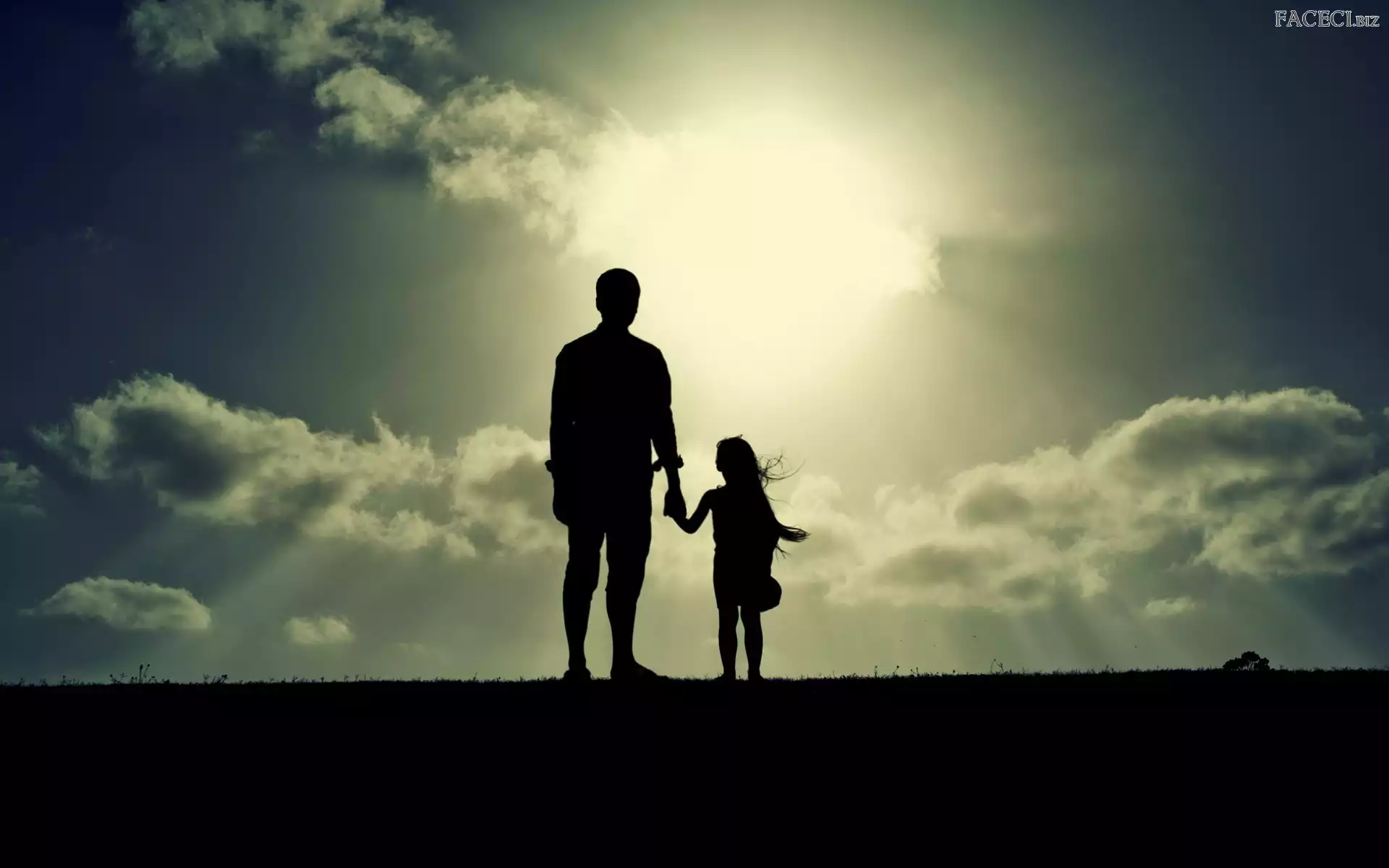 Chmury, Mężczyzna, Dziecko